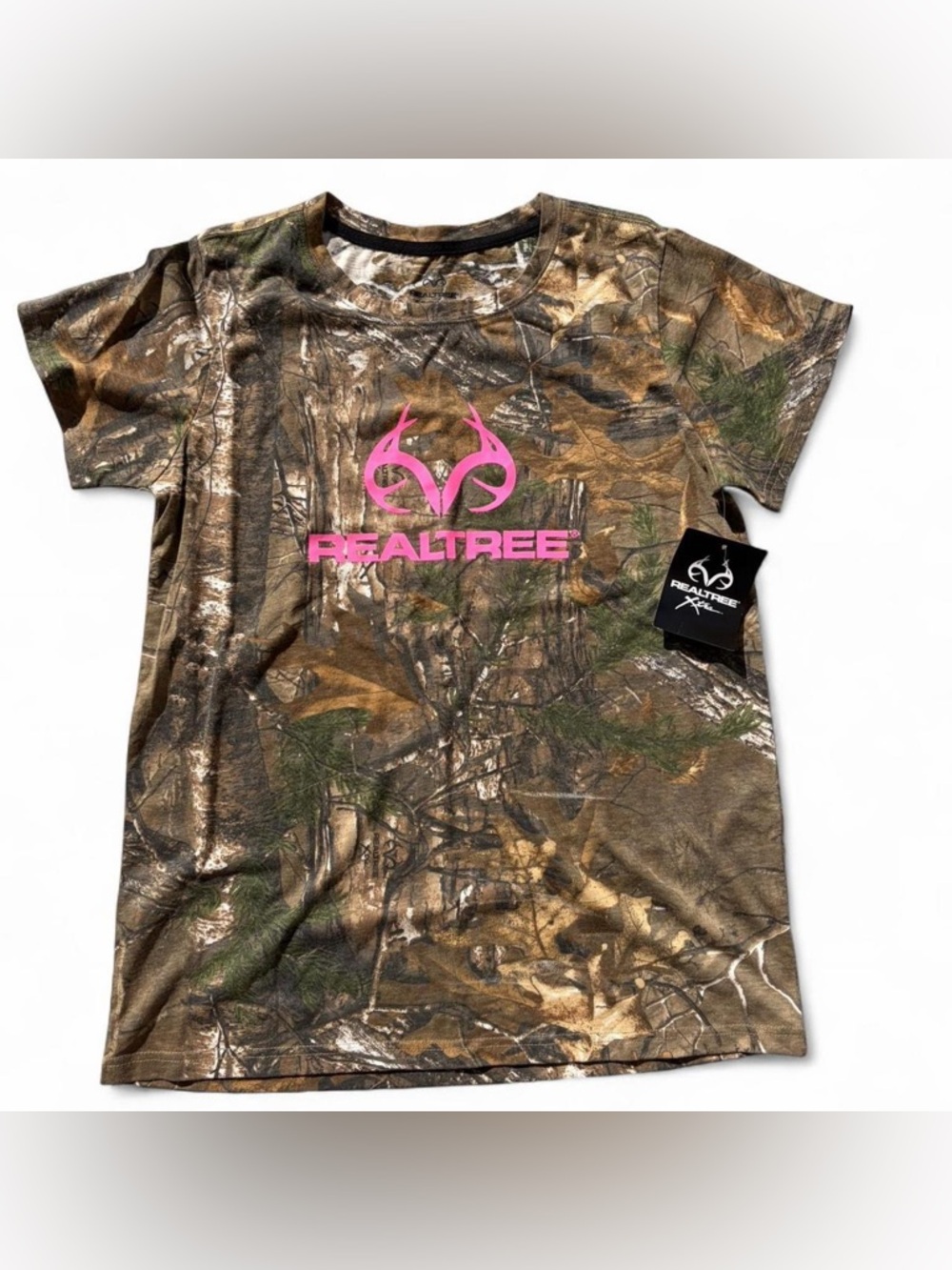 RealTree Camo T-Shirt w/ Pink Logo – NWT – Women’s Large 🌿🏕️
